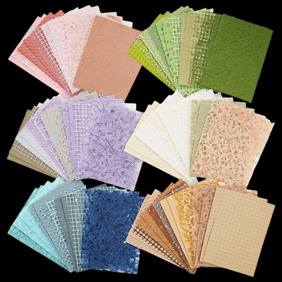 WuPing 90 Sheets Scrapbook Paper and Decorative Mesh Fabric Assorted Set, 5.1×7 Inch Special Paper for Scrapbooking Planner Bullet Journal Supplies