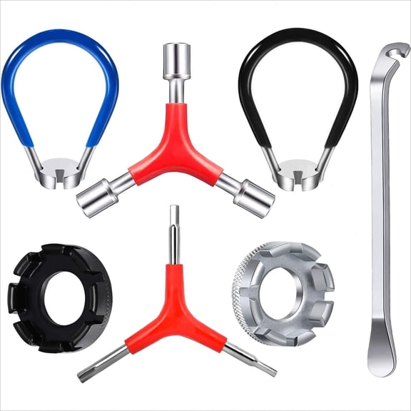 WuPing Bike Spoke Wrench, Portable Bicycle Spoke Tool Kit Includes 8 Way Bike Rim Truing Tool, Spoke Wrench with Rubber Handle