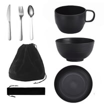 WuPing Camping Mess Kits Outdoor Camping Tableware: Knife, Fork, Spoon, Bowl, Plate, Cup, Accessories for Travel Picnic
