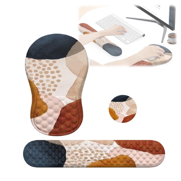 WuPing Cute Ergonomic Mouse Pad, Wrist Rest and Coaster Non-slip PU Base Memory Foam Material for Computer Office Gaming