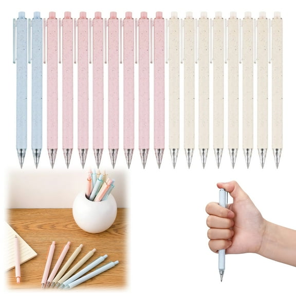 WuPing Macaron Gel Pens, Retractable, 0.5mm Fine Point Tip Black Ink, Smooth Writing, Quick-Drying, 20-Pack for Journaling, Note-Taking