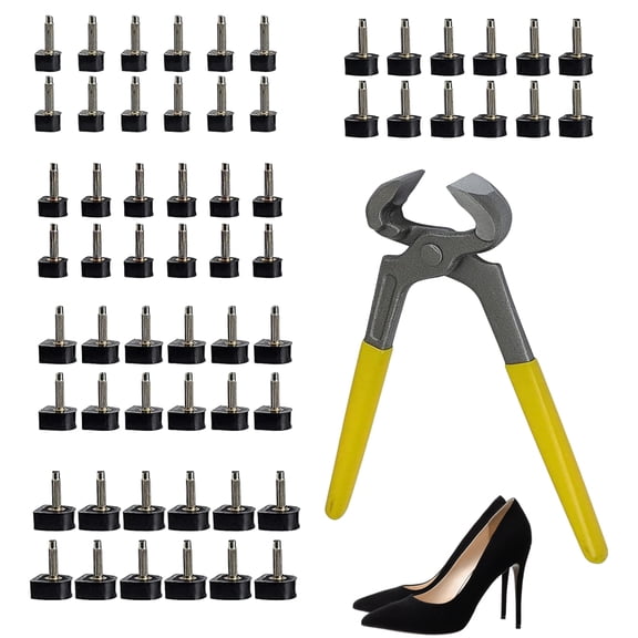 WuPing Shoe Heel Tips Repair Set: 60 Piece Tips + Pliers for Heel Restoration, 5 Different Sizes