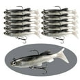 thumbnail image 1 of WuPing Soft Fishing Lures 10 Pcs Gray Bionic Fish-Shaped Soft Lure Pre-Rigged Jig Heads Paddle Tail Swim Baits for Bass, Trout, Walleye, 1 of 7