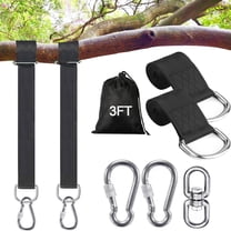 WuPing Tree Swing Hanging Straps Kit Swing Rope and Hooks Swing Set Accessories 3FT/15FT Heavy Duty Holds Extra Long Adjustable Tree Swing Straps