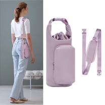 WuPing Water Bottle Carrier Bag with Adjustable Shoulder Strap, Purple