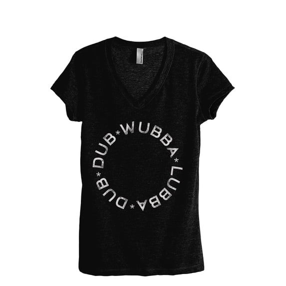 Wubba Lubba Dub Dub Women's Fashion Relaxed V-Neck T-Shirt Tee Heather Black Large