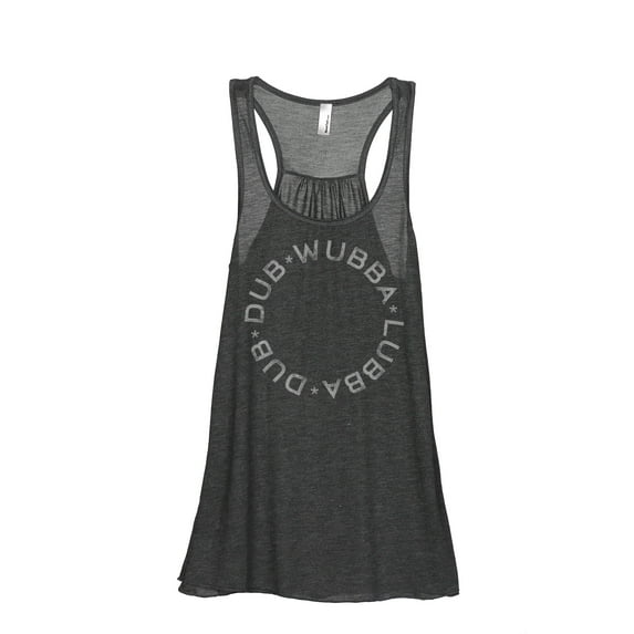 Wubba Lubba Dub Dub Women's Fashion Sleeveless Flowy Racerback Tank Top Charcoal Grey Small