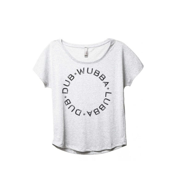 Wubba Lubba Dub Dub Women's Fashion Slouchy Dolman T-Shirt Tee Heather White 3X-Large