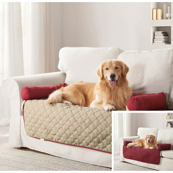 Wubba Reversible Pet Bed & Sofa Cover in Garnet-Natural