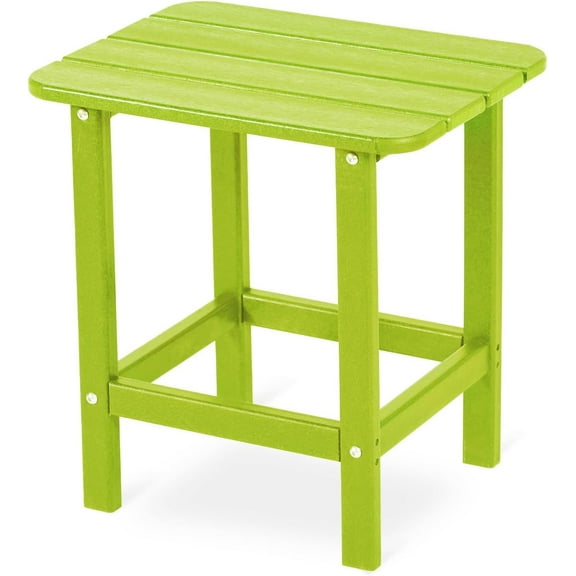 Wubio 19'' Adirondack Side Table, Rectangular HDPE End Table, Weather Resistant and Easy Maintenance, Apple