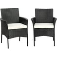 thumbnail image 1 of Wubio 2 Pieces Patio Chairs Set Outdoor Rattan Wicker Single Armchair PE Furniture Sofa Set with Cushions, 1 of 8