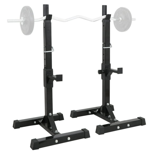 Wubio 2PCS Squat Rack Stand Barbell Bench Press Rack Adjustable Stand Home Gym 550Lbs