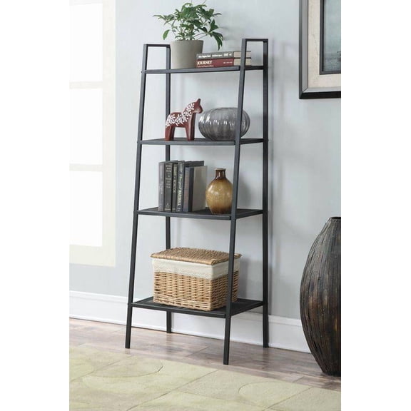 Wubio 4 Tier Heavy Duty Metal Leaning Ladder Shelf Bookcase Bookshelf Storage Shelves