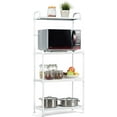 thumbnail image 1 of Wubio 4-Tier Kitchen Microwave Storage Rack Oven Stand Strong Mesh Wire Metal Shelves Free Standing Bakers Rack Shelving Utility Unit, 23.5" Lx13.5 Wx53.5 H (White), 1 of 10