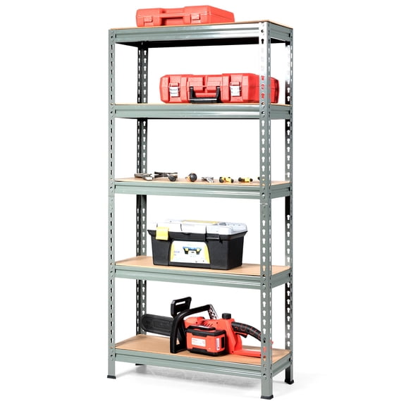 Wubio 5-Tier Metal Storage Shelves 60" Garage Rack W/Adjustable Shelves Gray