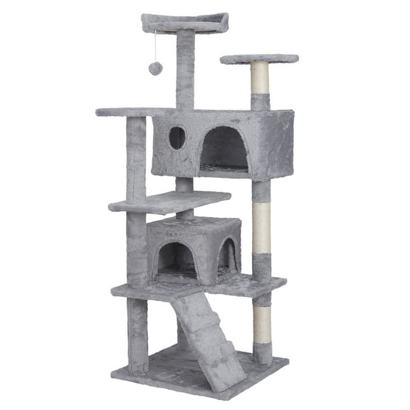 Wubio 55'' Multi-Level Cat Tree Condo Safety Cat Scratching Post with Danging Ball