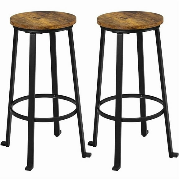 Wubio Bar Height Bar Stools Metal Barstools Counter Stools Backless Set of 2 Rustic
