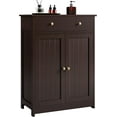 thumbnail image 1 of Wubio Bathroom Storage Cabinet with Drawer and Double Doors, Free-Standing Organizer with Inner Adjustable Shelf for Living Room, 11.8D x 23.6W x 31.5H in, Espresso, 1 of 10