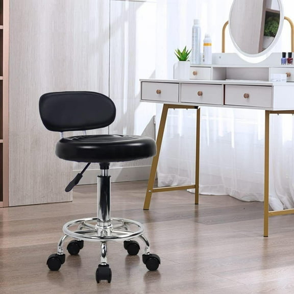 Wubio Black/White Adjustable Height Hydraulic Rolling Swivel Stool Spa Salon Chair New-Black