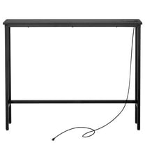 Wubio Console Table Entry Foyer Table Metal Frame Reinforcement Design Industrial-Black