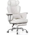 thumbnail image 1 of Wubio Executive Ergonomic Leather Home Office Chair with Footrest, Comfy Reclining Big and Tall Desk Chair with Lumbar Support, Heavy Duty, SGS Class 4 Gas Lift, White, 1 of 14