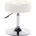 thumbnail image 1 of Wubio Faux Leather Vanity Chair, Swivel Makeup Stool Living Room Chair Upholstered Round Ottoman Stool Chair for Bedroom Entryway-White Pu, 1 of 12