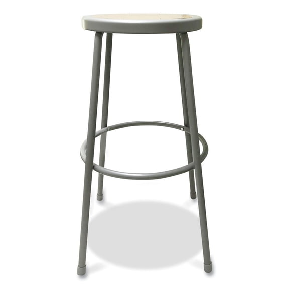 Wubio IS6630G 30" Backless Industrial Metal Shop Stool - Brown New