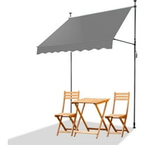 Wubio Manual Retractable Awnings for Patio, 78"x118" Patio Awning Door Awning Exterior Adjustable Door Canopy with UV Protection for Backyard, Garden, Balcony (Gray, 47" roll Out)