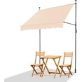 thumbnail image 1 of Wubio Manual Retractable Awnings for Patio, 78"x118" Patio Awning Window Awning Exterior Adjustable Door Canopy with UV Protection for Backyard, Garden, Balcony (Beige, 47" roll Out), 1 of 7