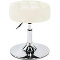 thumbnail image 1 of Wubio Modern Round Faux Fur Vanity Ottoman Stool, Contemporary Makeup Accent Stool for Bedroom Living Room Entryway(Faux Fur-White), 1 of 15