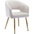 thumbnail image 1 of Wubio Modern Velvet Desk Chair Accent Armchair Upholstered Tufted Chairs Dining Chairs, Tufted Vanity Chair Side Chairs with Gold Metal Legs for Dining Room Living Room Restaurant,1 PC &Cream, 1 of 14