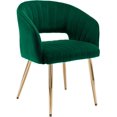 thumbnail image 1 of Wubio Modern Velvet Desk Chair Accent Armchair Upholstered Tufted Chairs Dining Chairs, Tufted Vanity Chairs Side Chairs with Gold Metal Legs for Dinging Room Living Room Restaurant, 1 PC & Green, 1 of 15