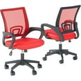 thumbnail image 1 of Wubio Office Chairs, Ergonomic Mid-Back Mesh Desk Chairs with Lumbar Support, Adjustable Swivel Rolling Design, Comfy Armrest for Work, Study, Gaming, Vanity, Red, 2 Pack, 1 of 10