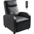 thumbnail image 1 of Wubio Recliner Chair, Recliner Sofa for Adults, Recliners Home Theater Seating with Lumbar Support, Reclining Sofa Chair for Living Room (Leather, Dark Black), 1 of 9
