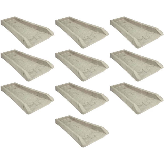 Wubio SB24 Decorative Rain Gutter Downspout Splash Block, 10 Pack, Light Taupe