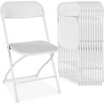 thumbnail image 1 of Wubio Set of 10 Plastic Folding Chairs, Portable Stacking Indoor Outdoor Seating for Home, Yard, Garden, Parties, Events w/Non-Slip Feet, 350lb Weight Capacity - White, 1 of 7