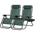 thumbnail image 1 of Wubio Set of 2 Relaxing Recliners Patio Chairs Adjustable Steel Mesh Zero Gravity Lounge Chair Beach Chairs with Pillow-Dark Green, 1 of 10