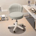 thumbnail image 1 of Wubio Small Desk Chair Round Rolling Chair with Back PU Leather Height Adjustable Swivel Vanity Work Computer Stool Chair for Home Office Bedroom, 1 of 8