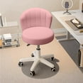 thumbnail image 1 of Wubio Small Desk Chair Round Rolling Chair with Back PU Leather Height Adjustable Swivel Vanity Work Computer Stool Chair for Home Office Bedroom, 1 of 7
