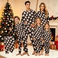 thumbnail image 1 of Wuceii Christmas Pajamas Family Matching Set - 2 piece Cute Black Santa Claus Print Long Sleeve Top & Pants Pajamas, Holiday Movie Night Loungewear Jumpsuit for Christmas Eve for 3XL Pjs, 1 of 6