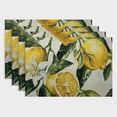 Wuche Lemons Leaves Flowers Linen Cloth Placemats Set of 4 for Elegant