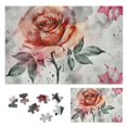 Wuche Rose Wooden Jigsaw Puzzle Horizontal Style for Adults and Kids