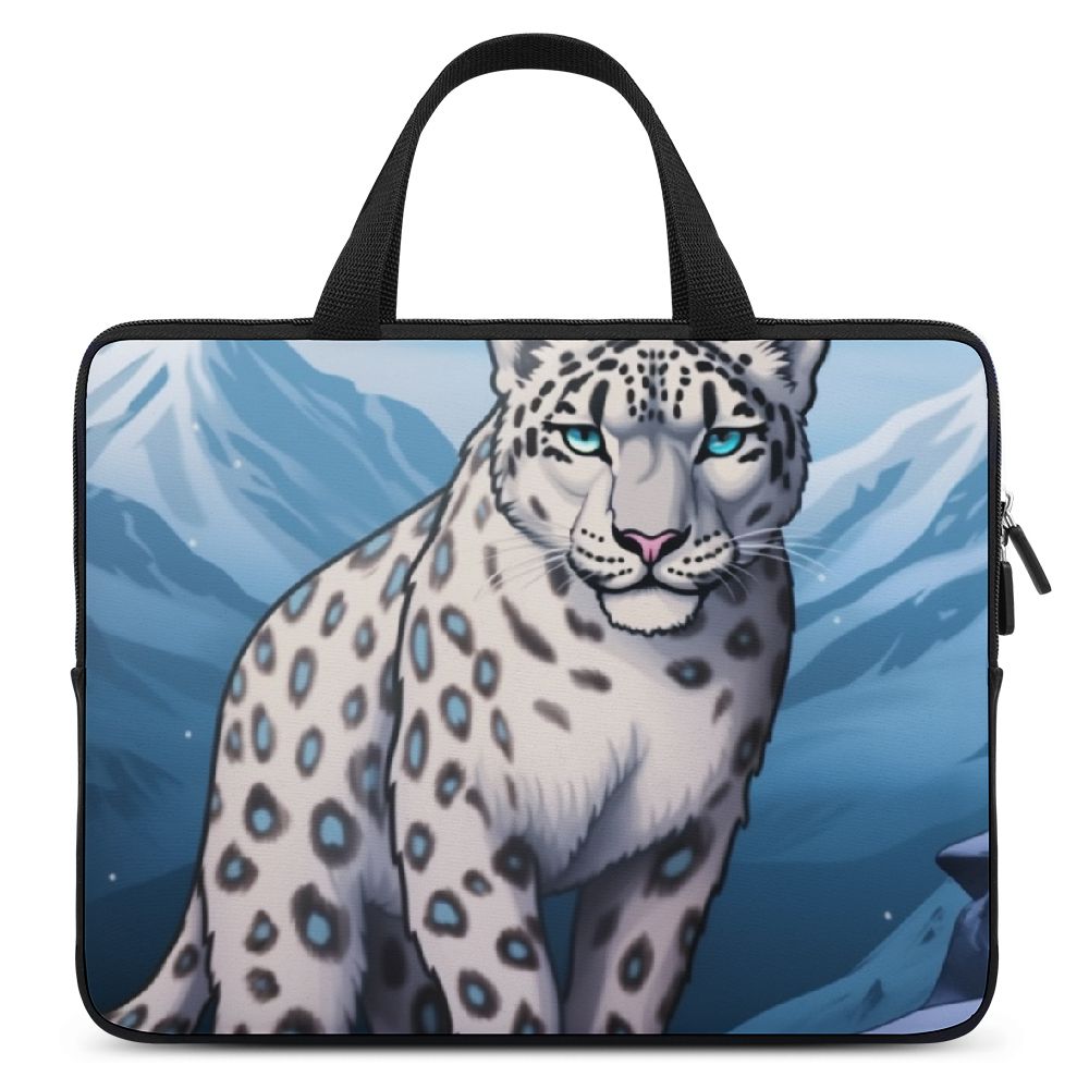 Wuche Snow Leopard Mountains Laptop Carrying Bag Diving Fabric Office