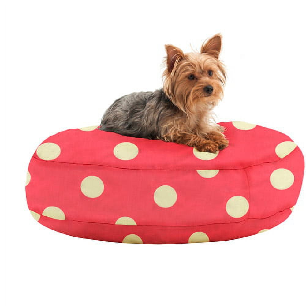 WufFuf Round Pet Bed with Liner, 24" Diameter, Oxygen Candy Pink with