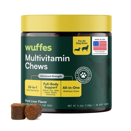Wuffes 23-in-1 Dog Multivitamins & Minerals for Small&Large Dogs, 30 Soft Chews