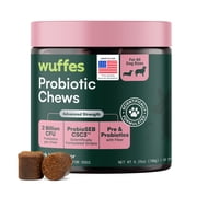 Wuffes Daily Probiotic for Dogs - Supports Digestive Health, Gut Balance, and Immune System - with Prebiotics, Marshmallow Root, and Pumpkin Powder - 60 Soft Chews