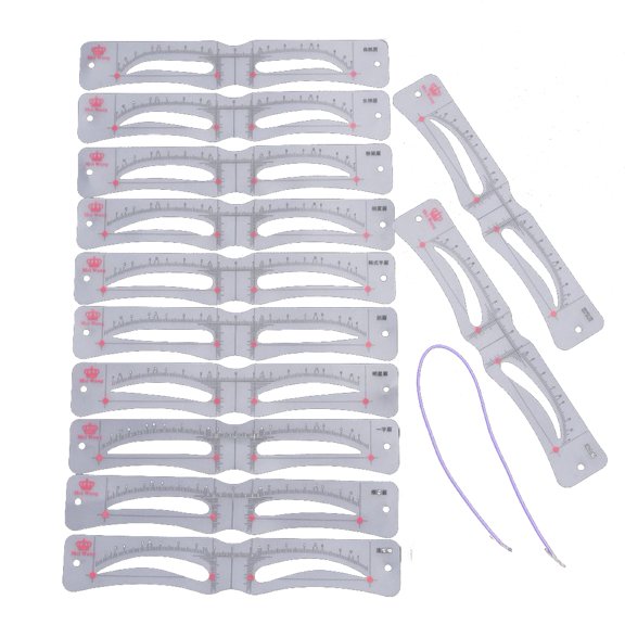 Wuffmeow 12PCS Drawing Card Eyebrow Template Shaping Tool Reusable Eyebrow Stencil Set DIY Shaping Grooming Makeup Tool