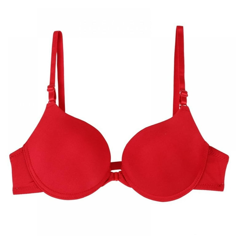 Cotton Bras for Women Cup 3/4 Fashion Seamless Women Bras Lingerie  Underwear Sexy Brassier Comfortable (Red, 80B)