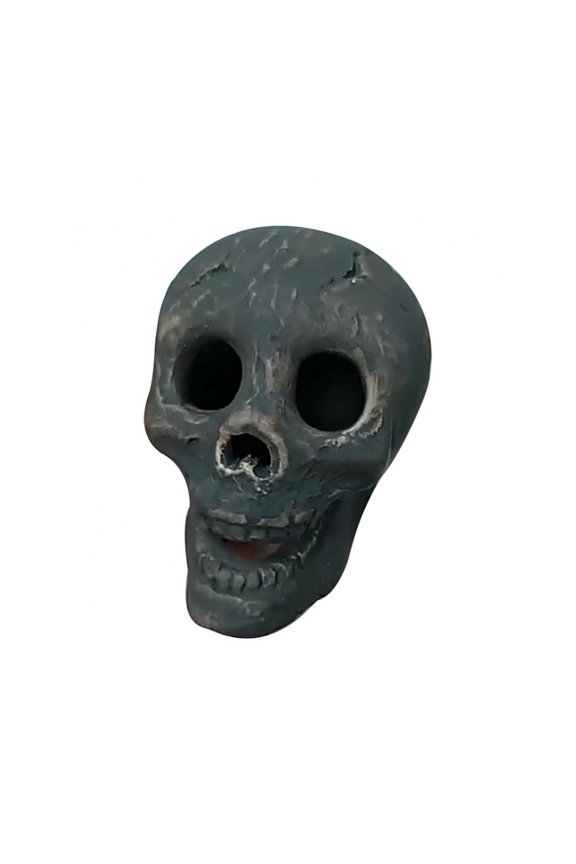 Vigorush Halloween Ceramic Soil Skull Head, Simulation Skull Head Sculpture,Fire Pit Fireplace Burning Props Ornament for Halloween Decoration