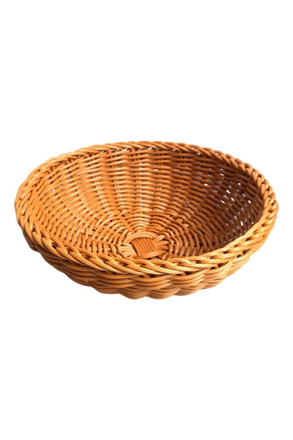 Wuffmeow Imitation Vine Natural Fruit Baskets,Food Storage Bowl,Decorative Rattan Wicker Serving Basket